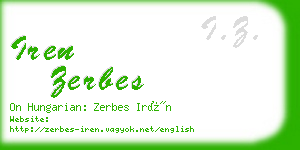 iren zerbes business card